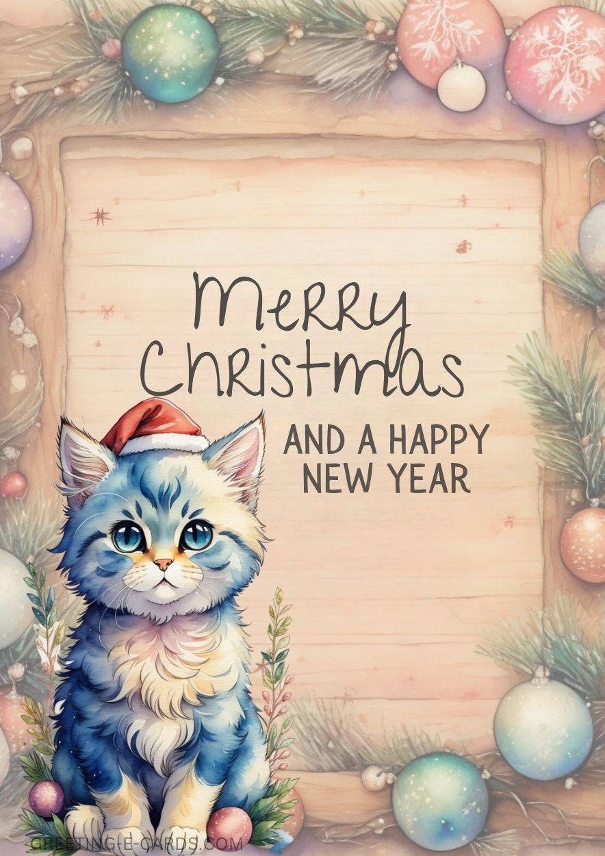 Merry Christmas Kitten E-Card