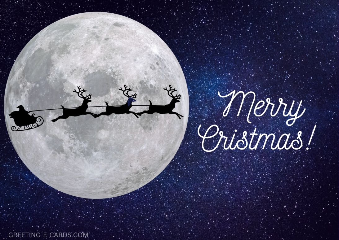 Merry Christmas Moonlit Night E-Card