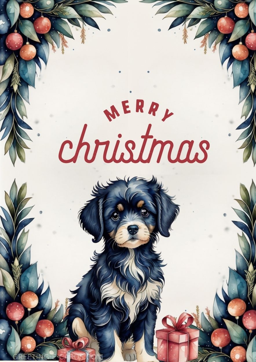Merry Christmas Puppy E-Card