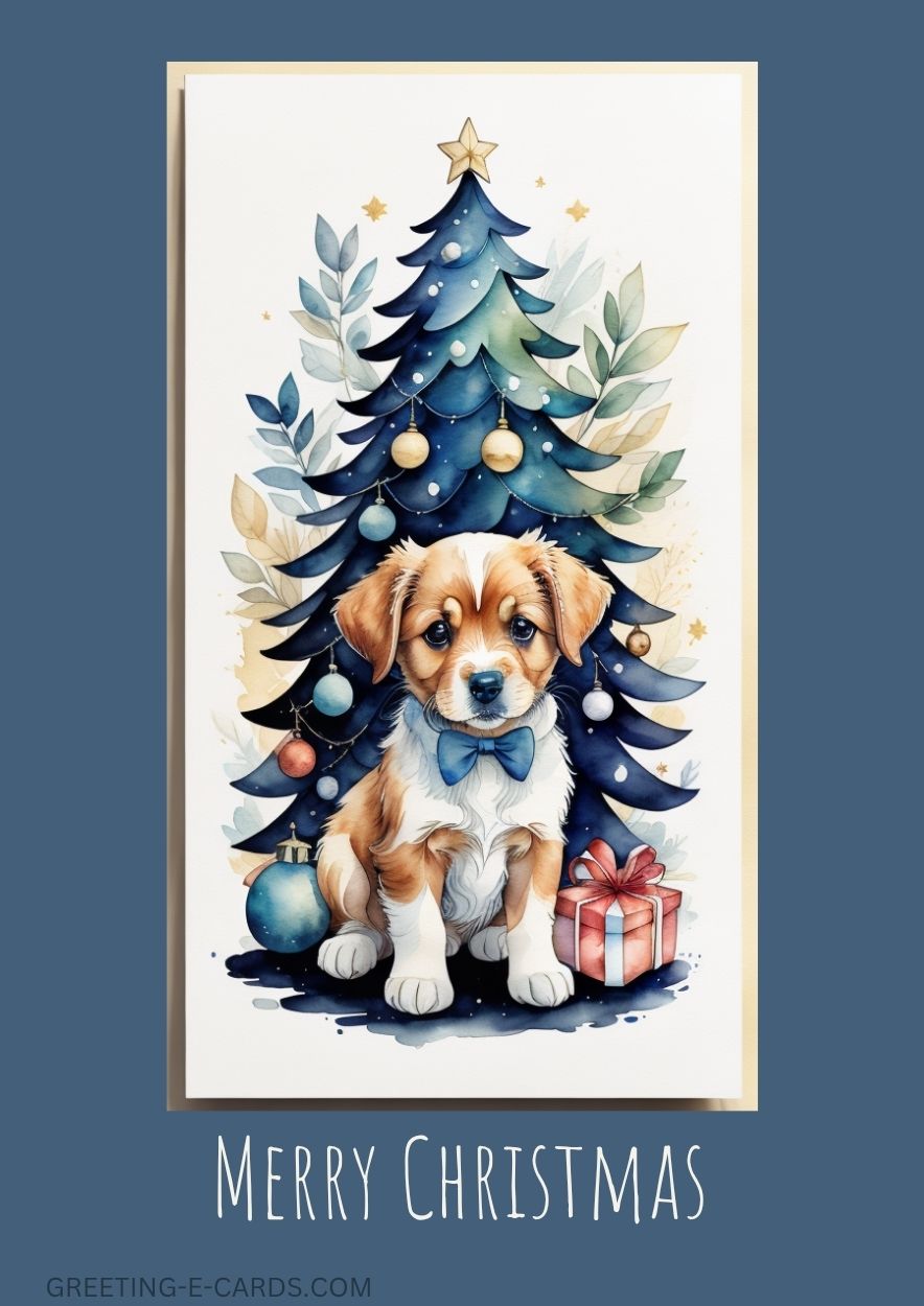 Merry Christmas Puppy E-Card
