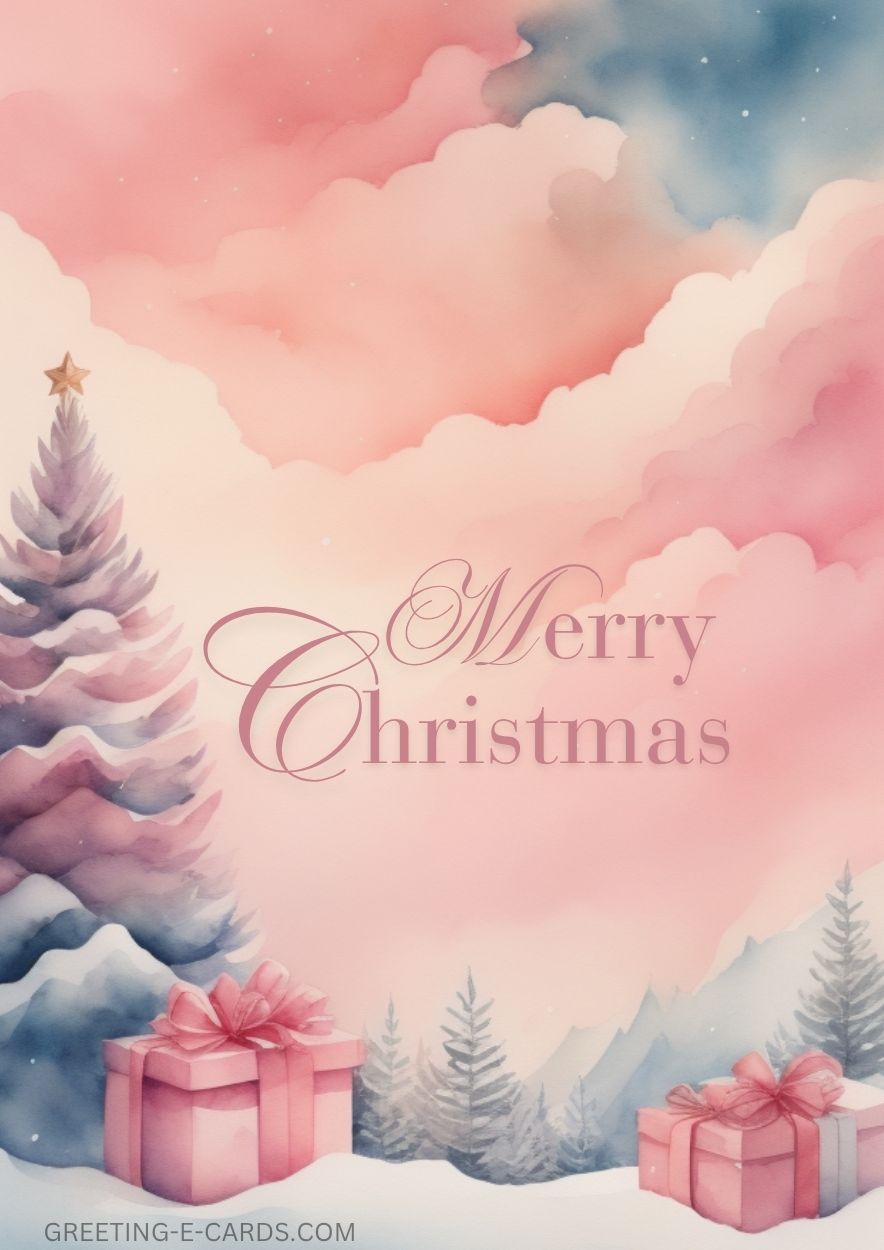 Pink Winter Wonderland Christmas E-Card