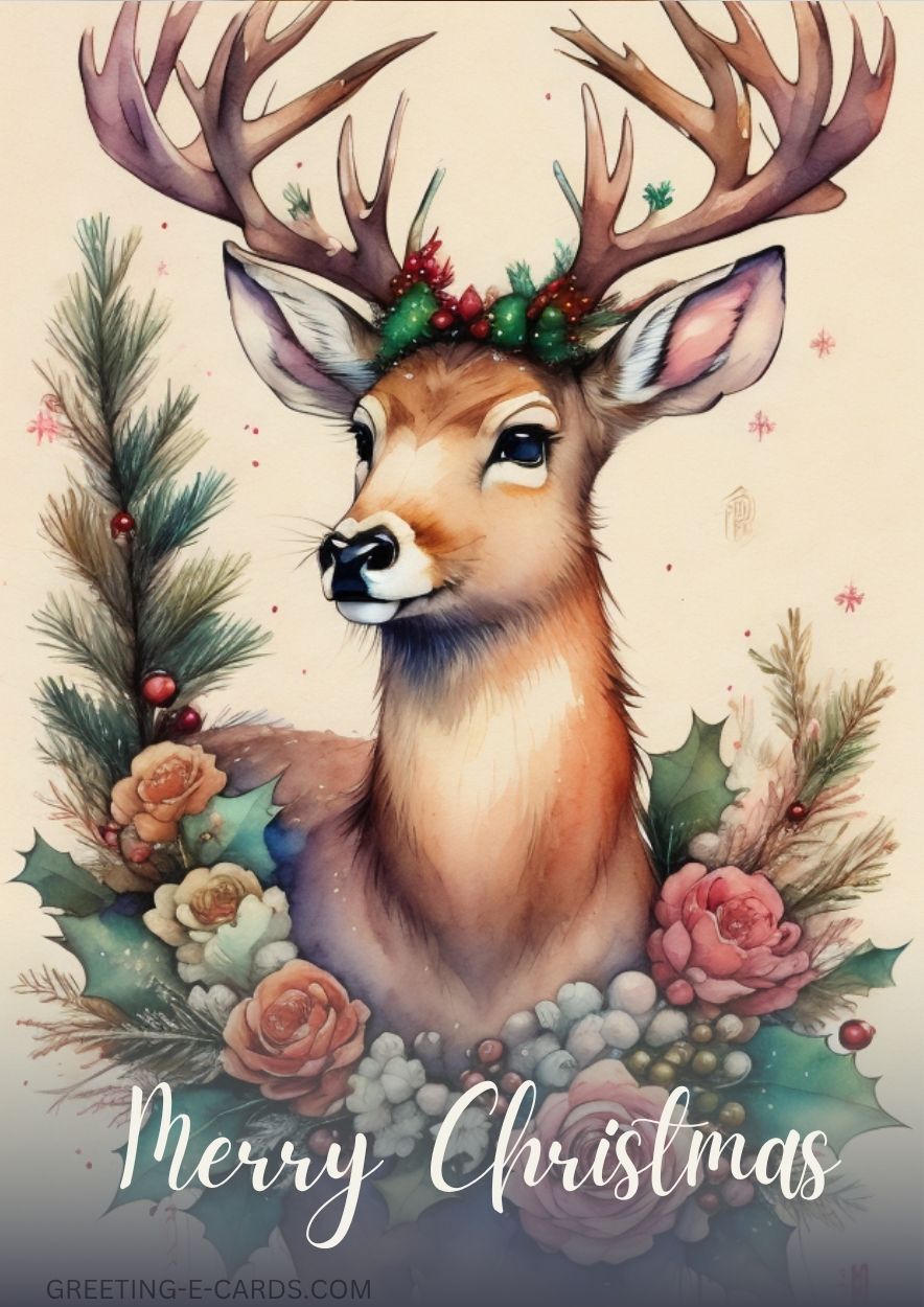 Reindeer Christmas E-Card