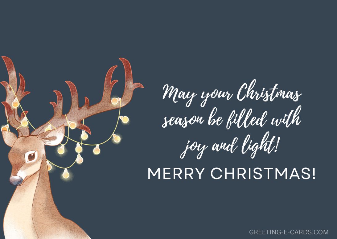 Reindeer Lights Christmas E-Card