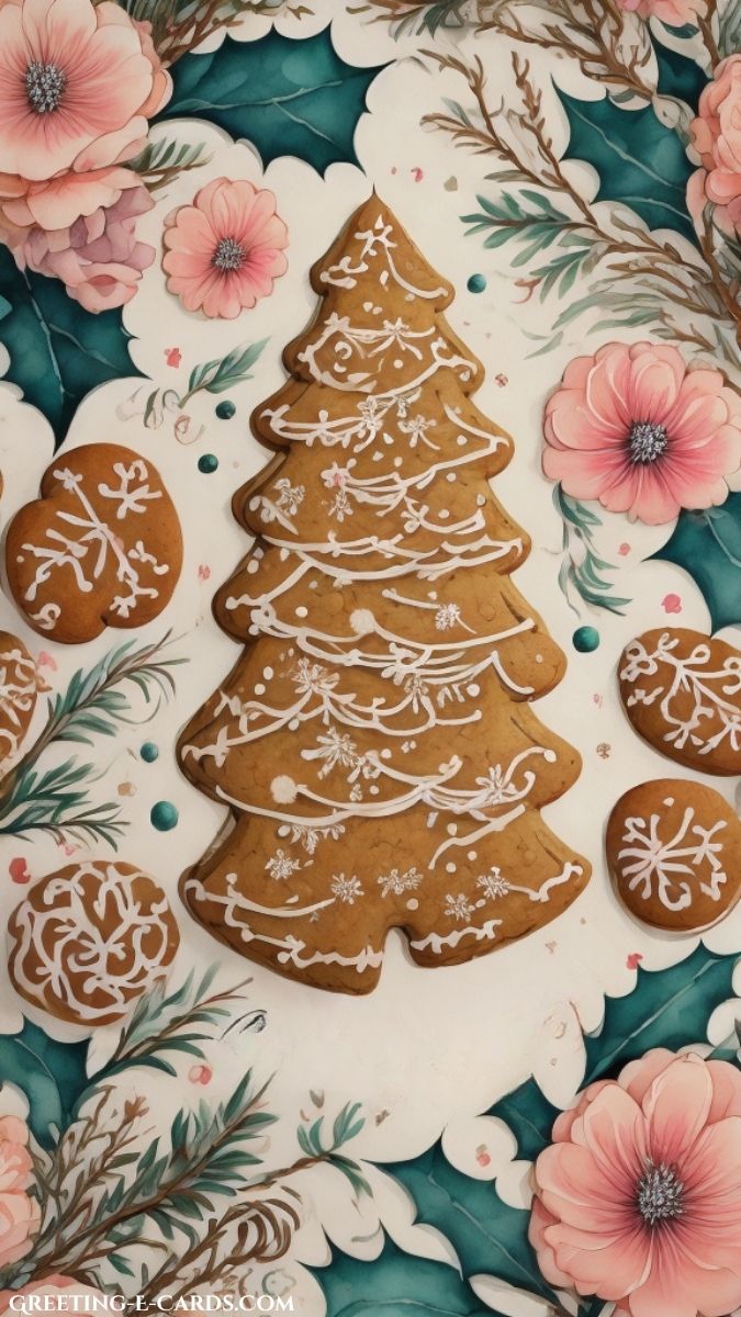 Gingerbread Christmas Tree Wallpaper