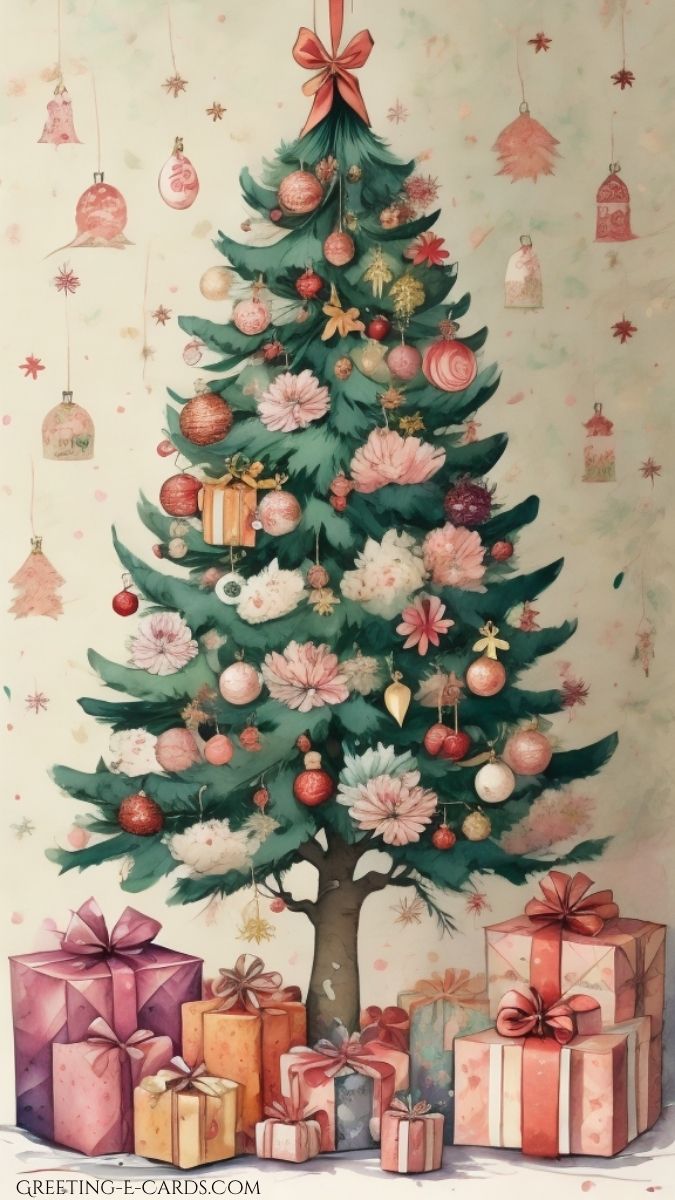 Pink Christmas Tree Wallpaper