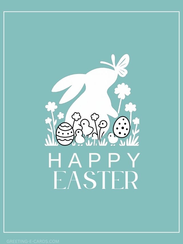 Cute Bunny Happy Easter E-Card - Free E-card no sign up