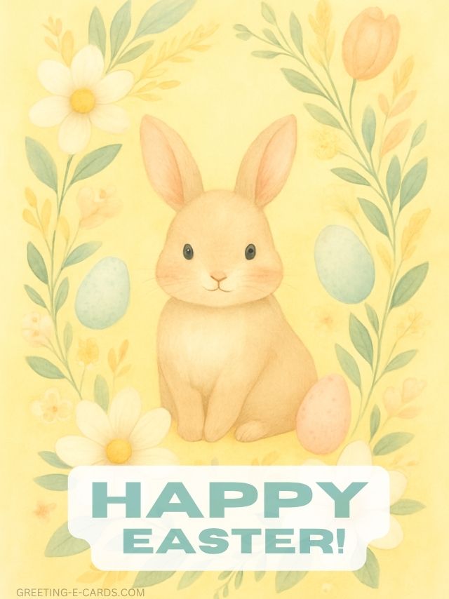 Cute Easter Bunny E-Card - Free E-card no sign up