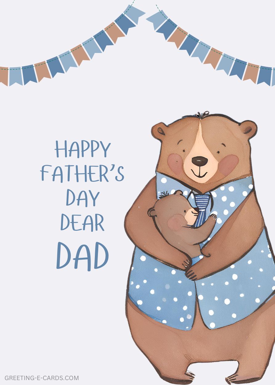 Happy Father's Day Bear Hug E-Card