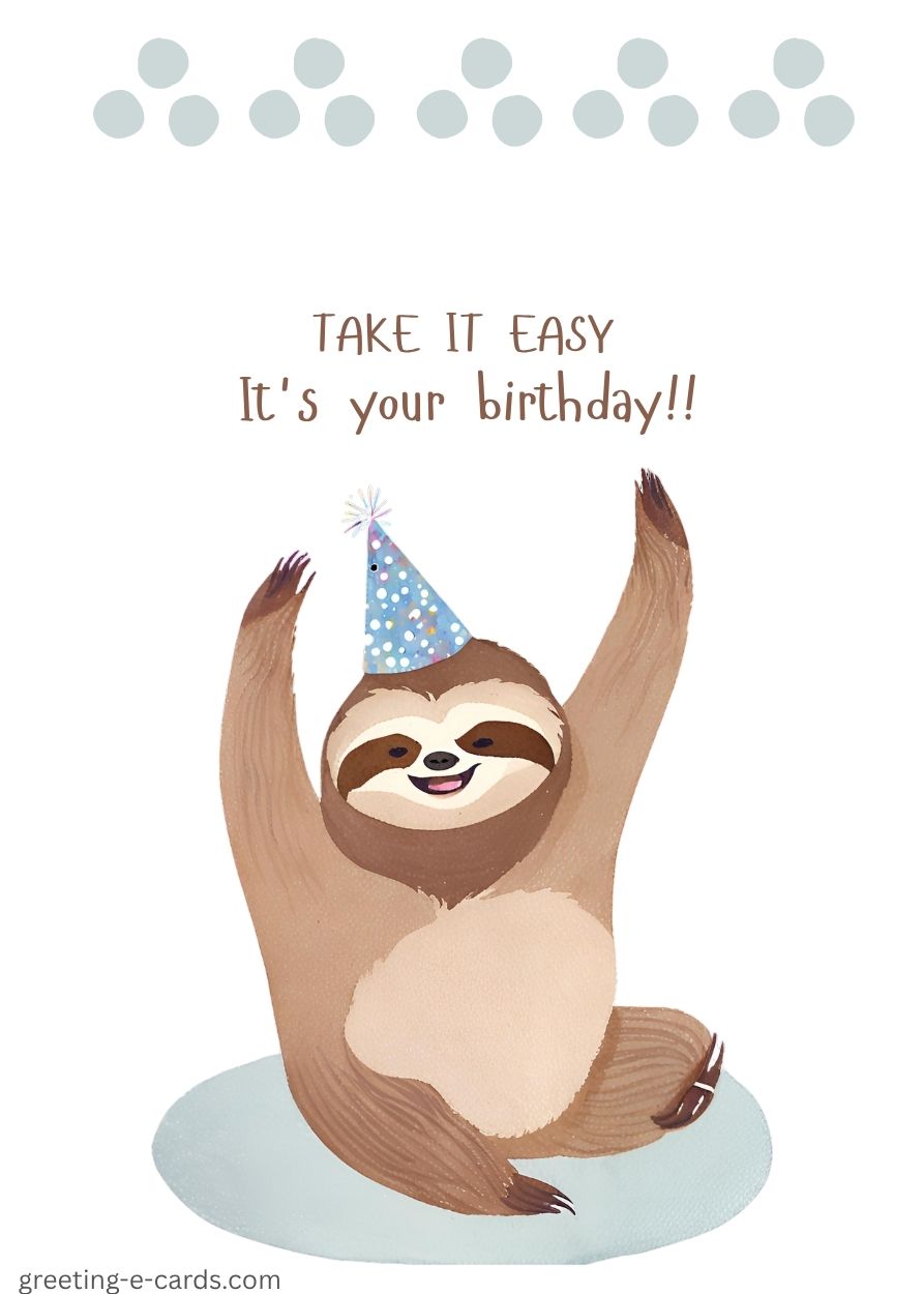 Easy Breezy Birthday Sloth