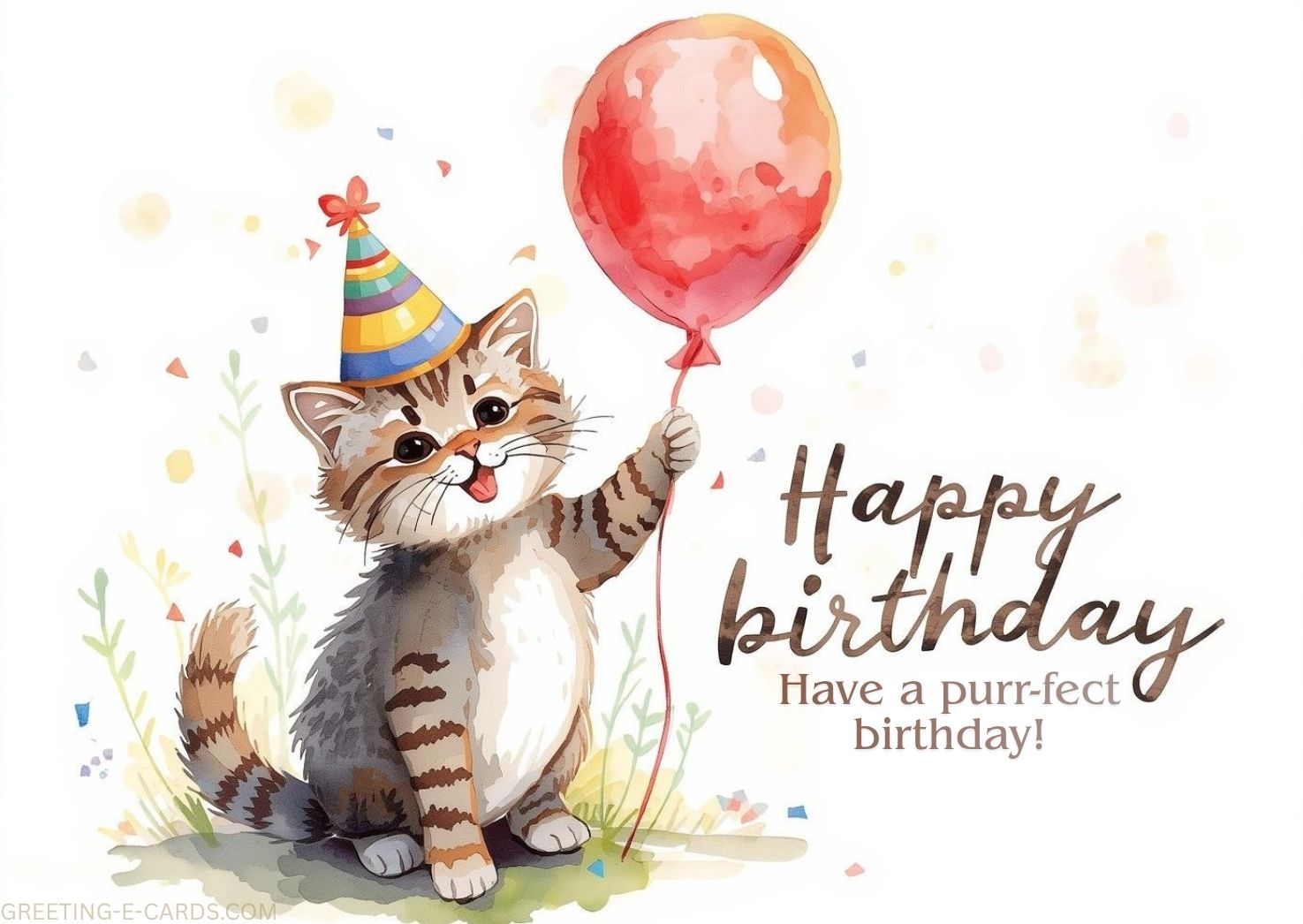 Birthday E-Card for Daughterwith Cute Cat - Free E-card no sign up