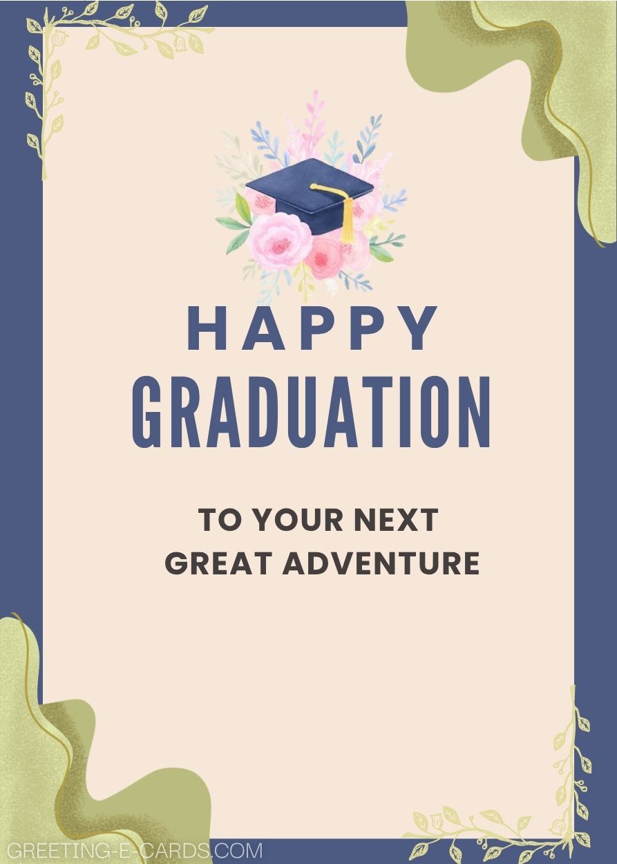 Floral Graduation E-Card for Next Adventure - Free E-card no sign up