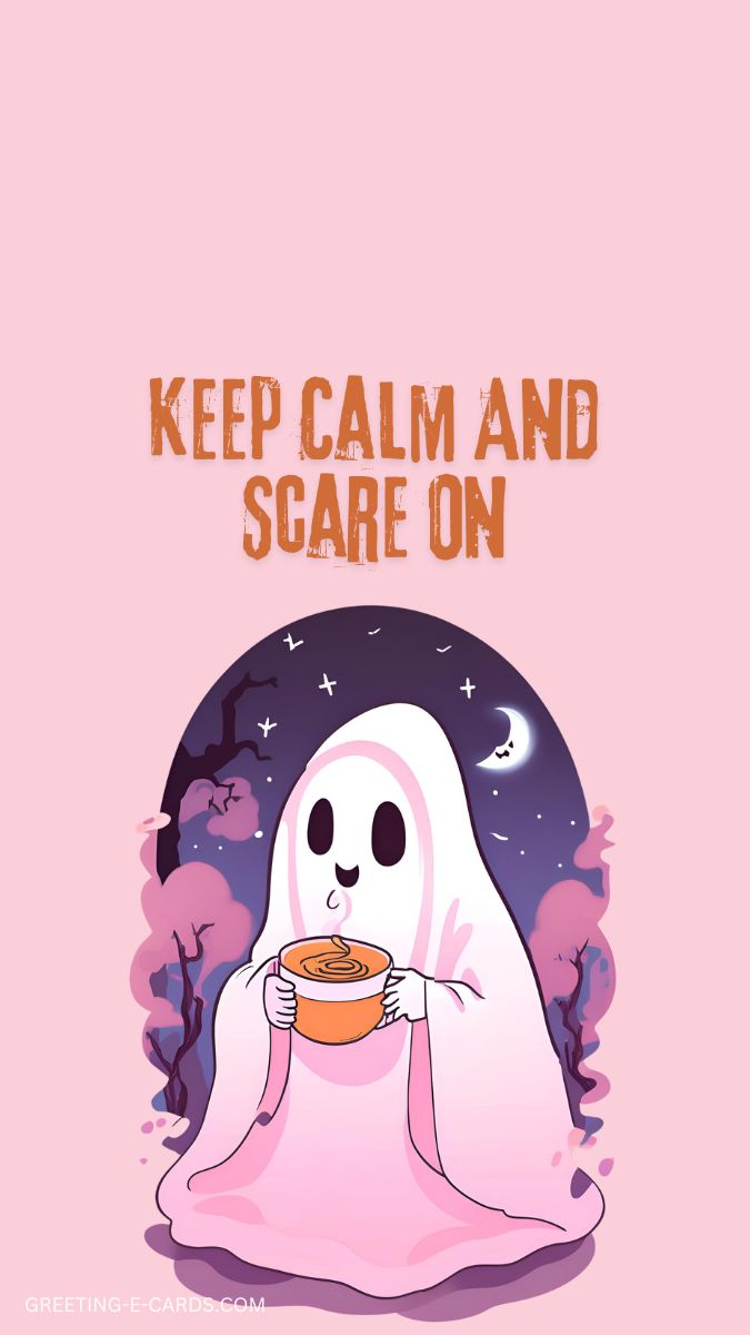 Keep Calm and Spook On Halloween Phone Wallpaper