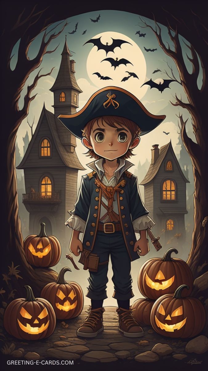 Spooky Captain Halloween Phone Wallpaper