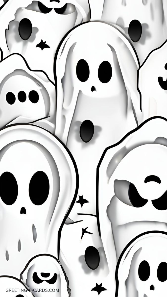 Spooky Ghostly Halloween Phone Wallpaper