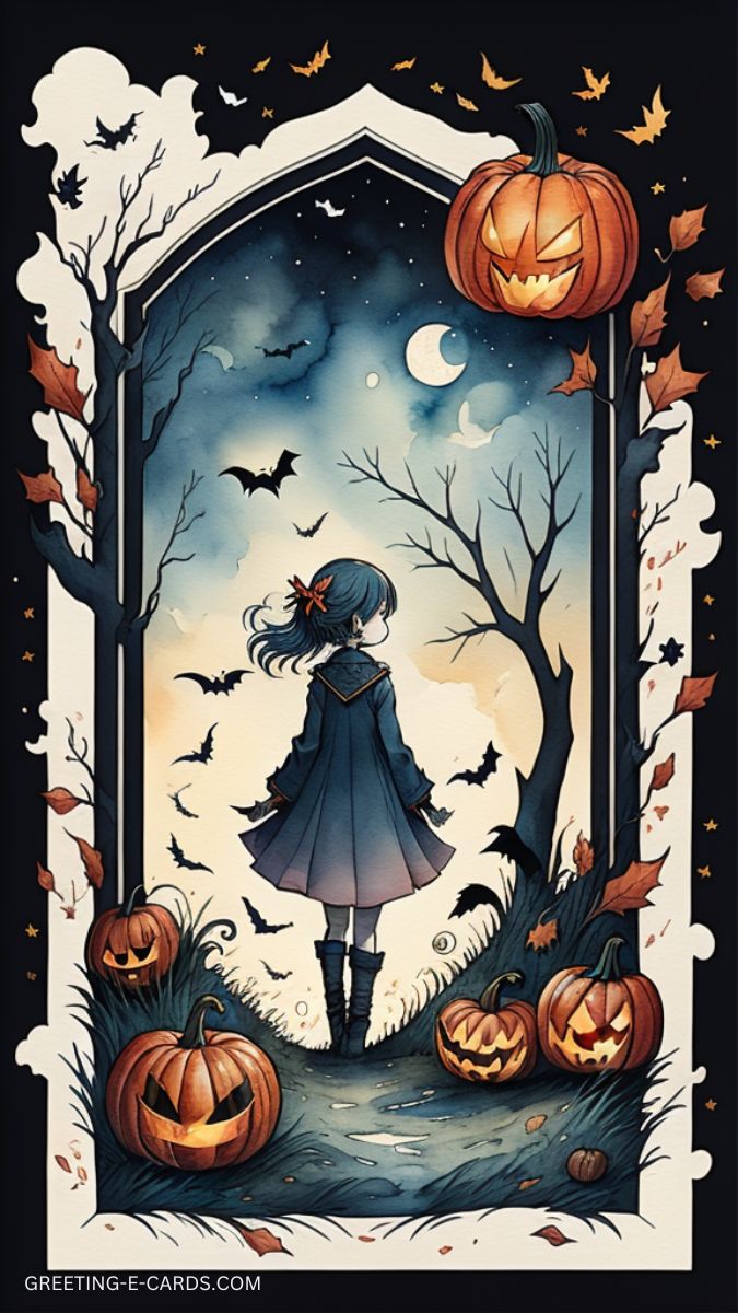 Spooky Halloween Night Phone Wallpaper
