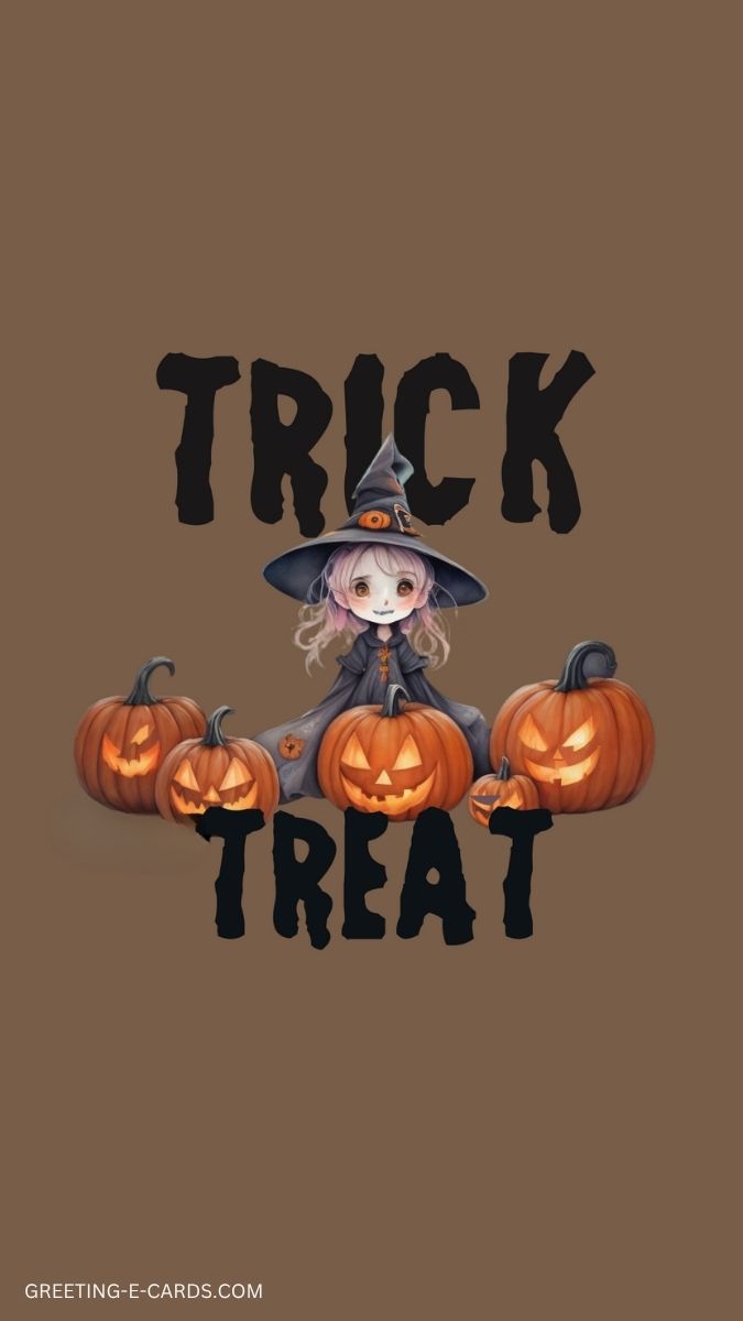 Trick or Treat Halloween Phone Wallpaper
