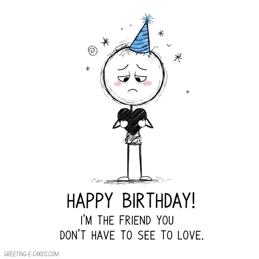 Funny Birthday E-Card for Introverts - Free E-card no sign up