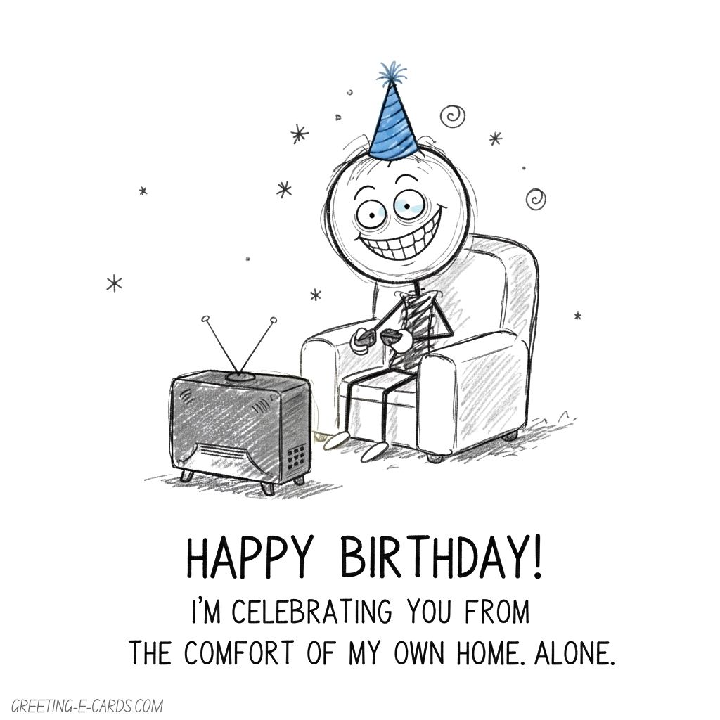 Funny Introvert Birthday E-Card - Free E-card no sign up