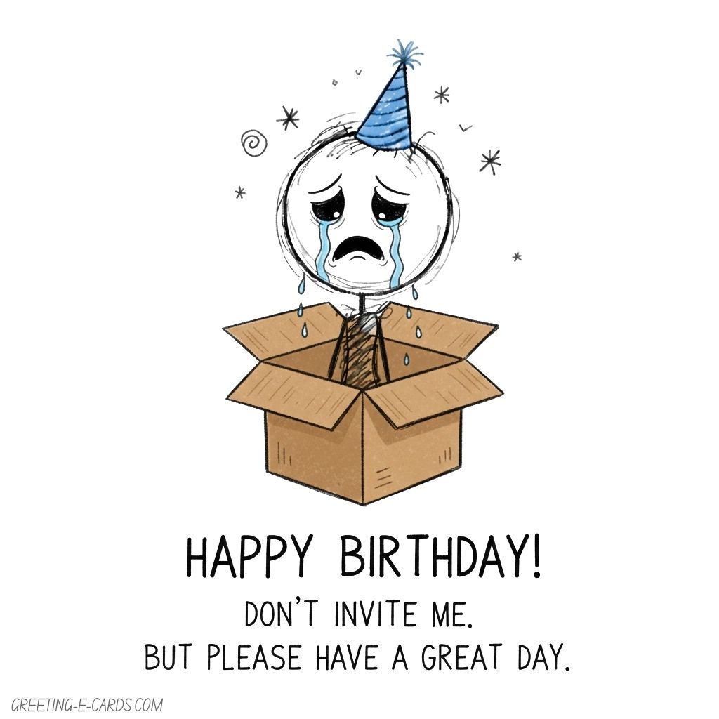 Humorous Introvert Birthday E-Card - Free E-card no sign up