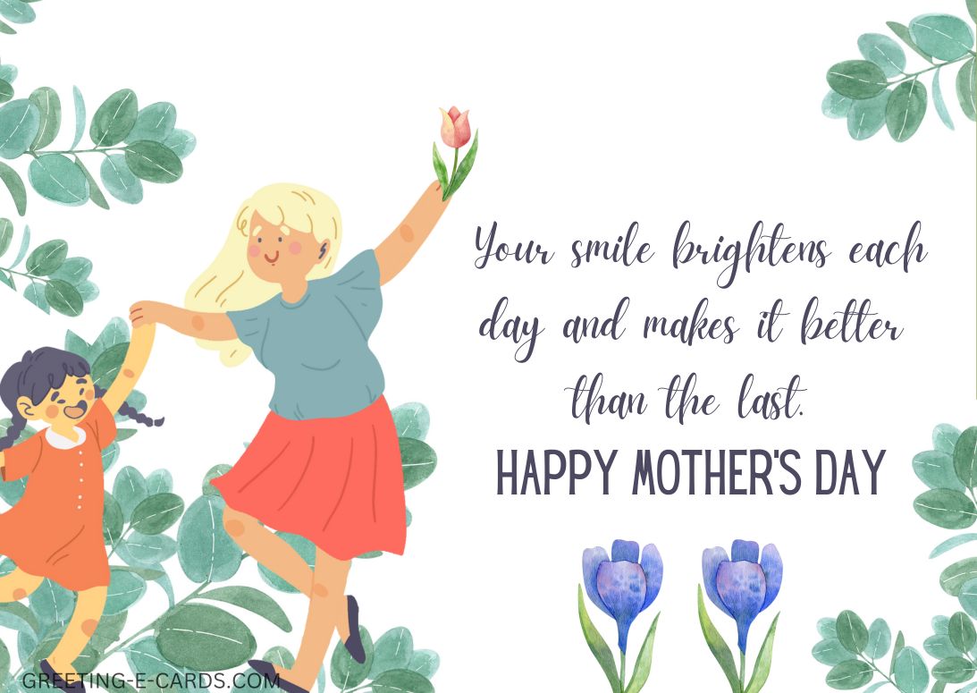 Mother's Day E-Card: A Smile That Brightens