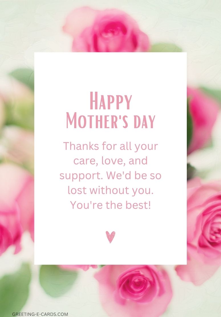 Sweet Mother's Day Roses E-Card