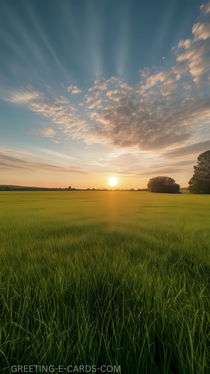 Golden Hour Field Phone Background