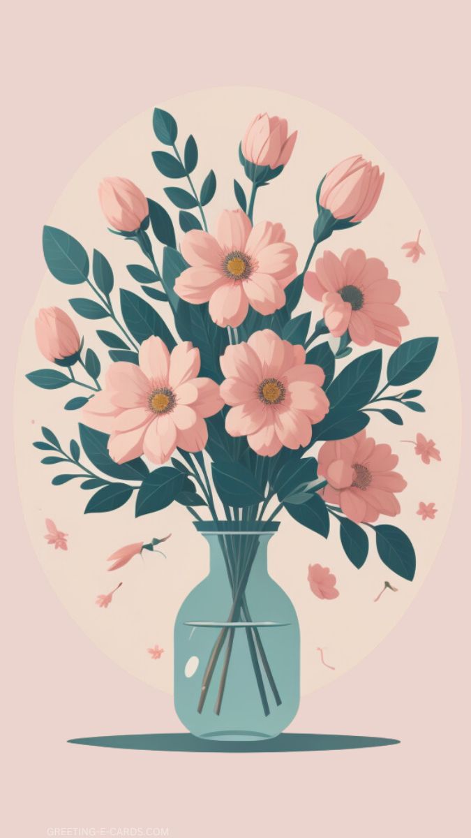 Pink Flowers Nature Phone Wallpaper
