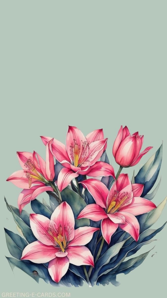 Pink Lily Phone Wallpaper