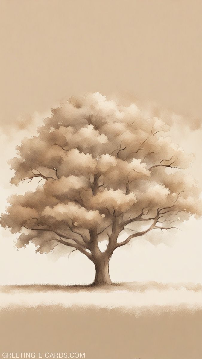 Serene Autumn Tree Phone Wallpaper