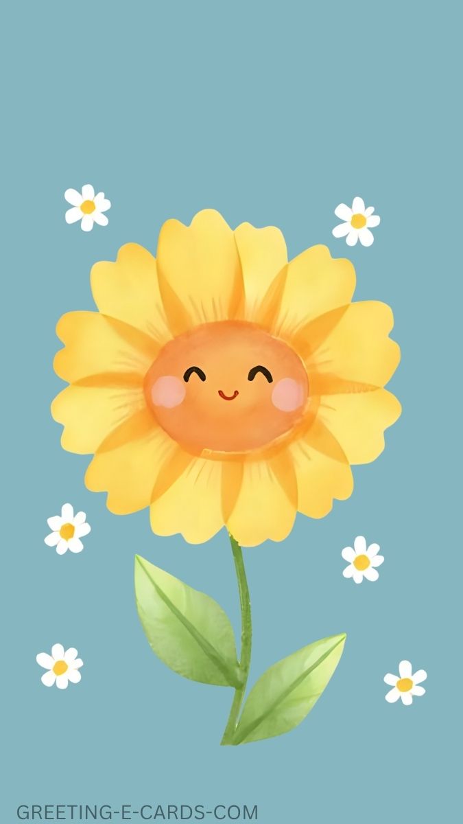 Smiling Sunflower Mobile Wallpaper