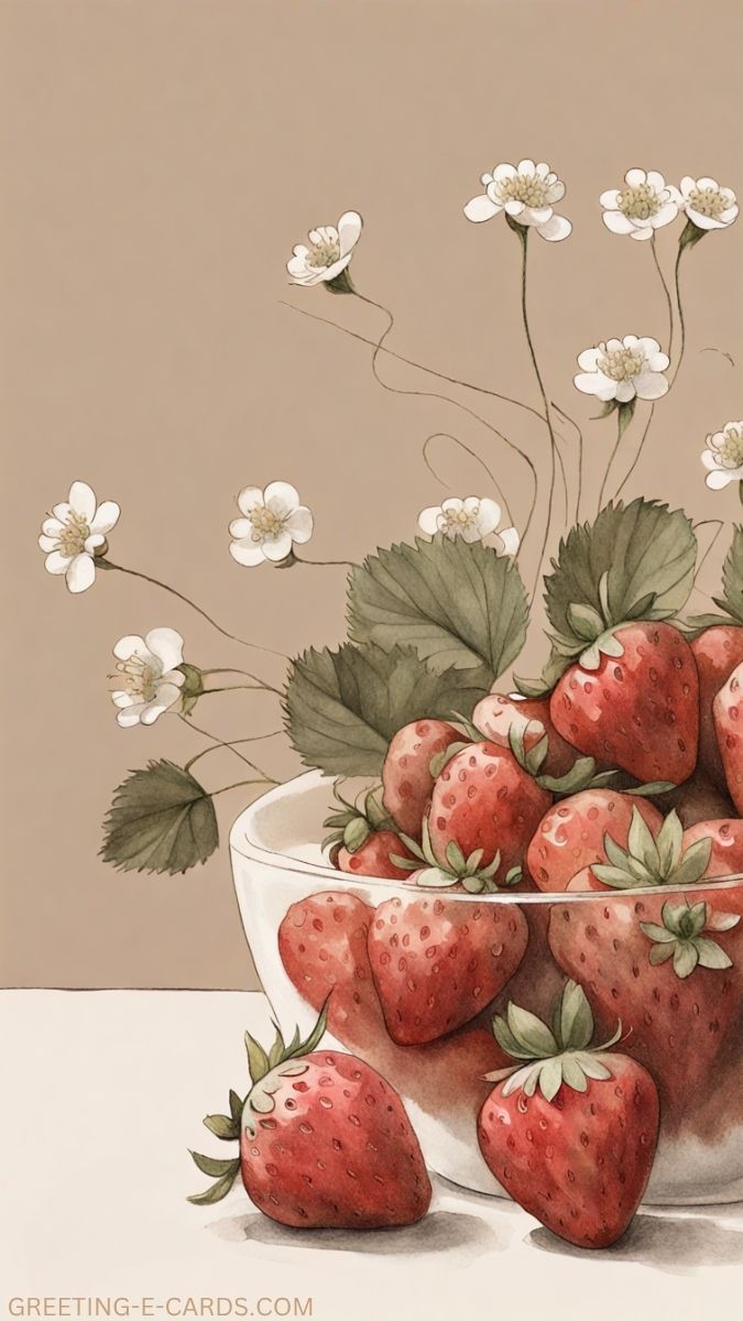 Sweet Strawberry Phone Wallpaper
