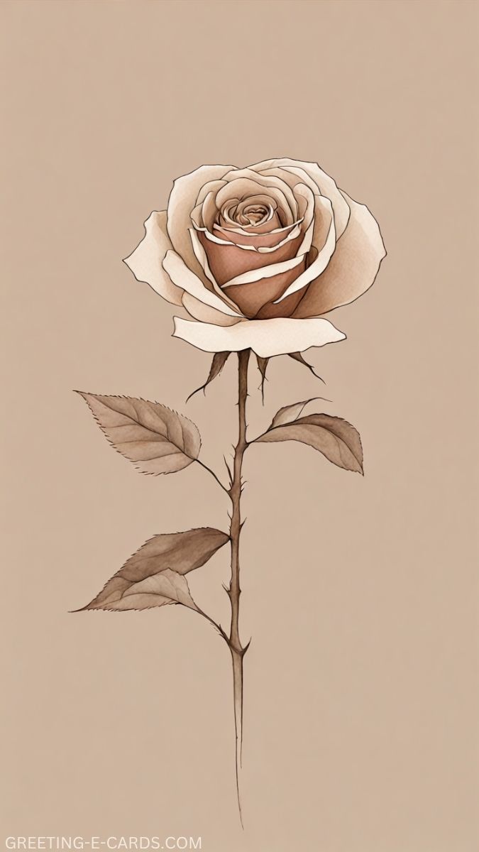 Elegant Beige Rose Phone Wallpaper