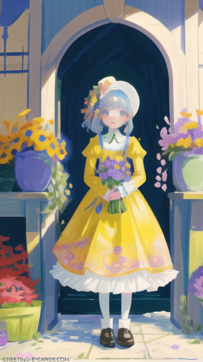 Floral Girl Phone Wallpaper