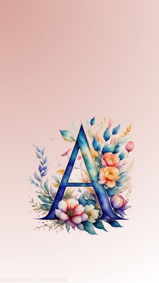 Floral Letter A Phone Wallpaper