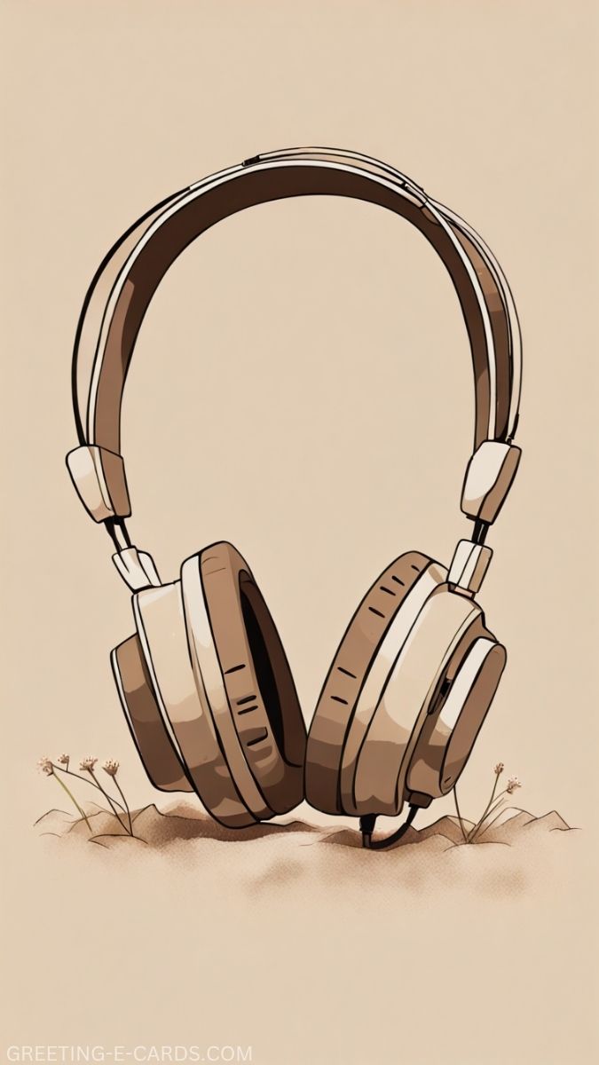 Headphones in the Sand Phone Wallpaper
