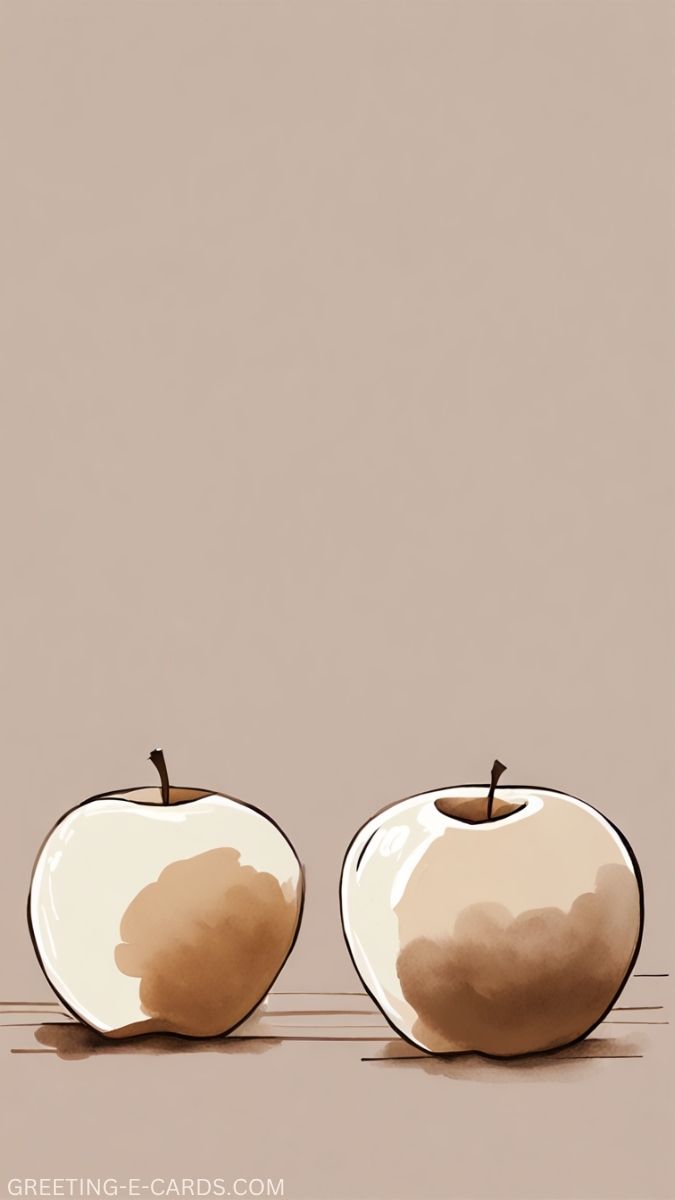 Neutral Apples Phone Wallpaper