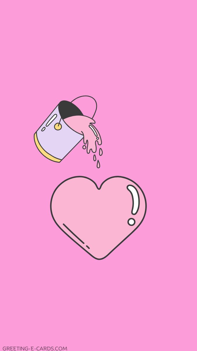 Pink Heart Love Phone Wallpaper