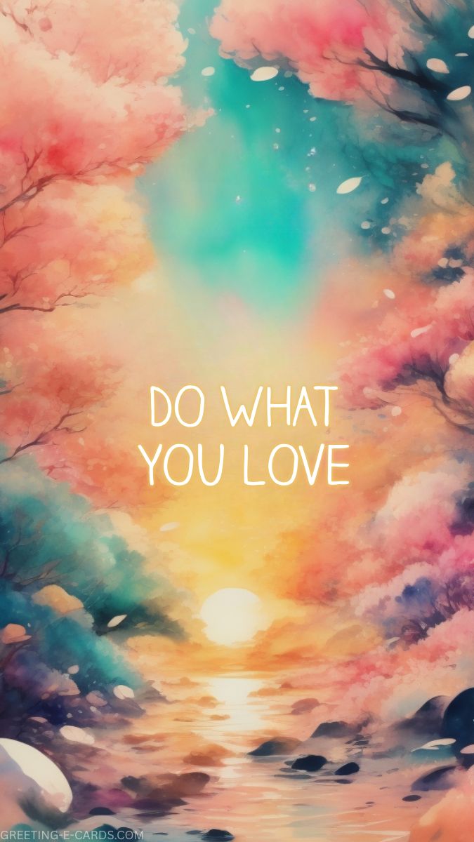 Sunset Nature Phone Wallpaper with Inspirational Quote