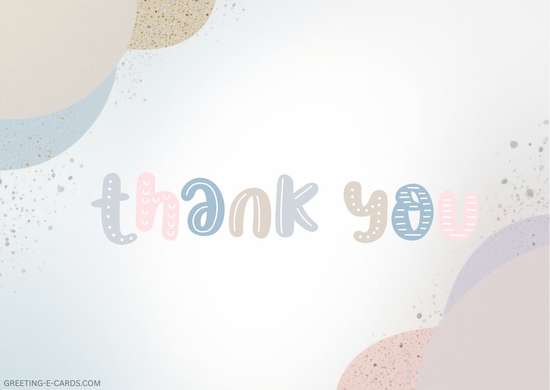 Cute Thank You E-Card - Free E-card no sign up