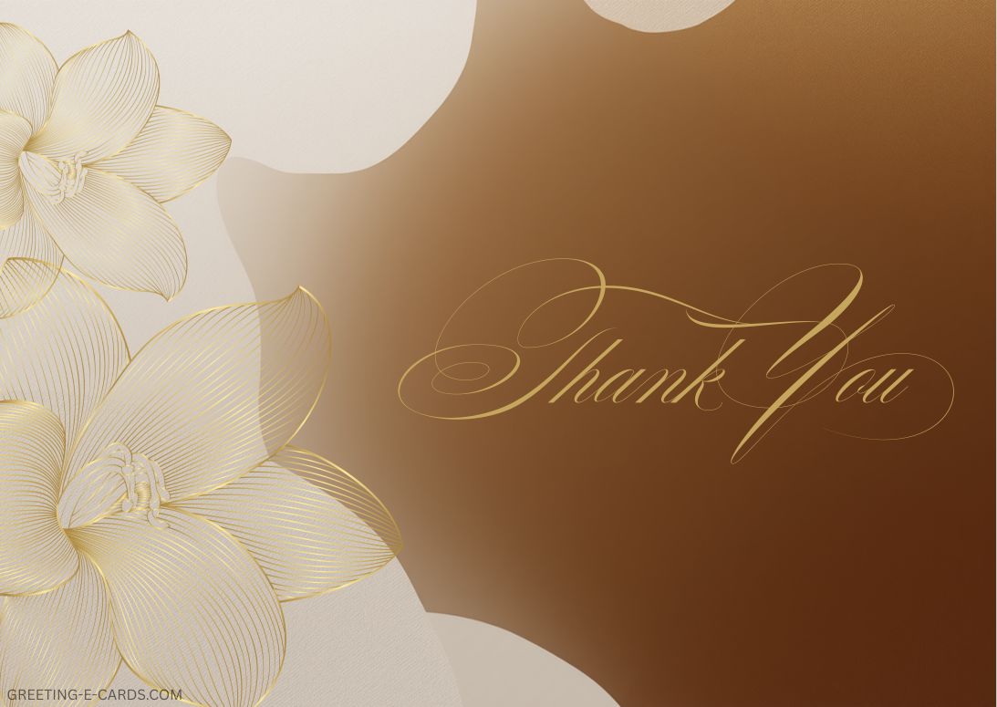 Elegant Flower Thank You E-Card - Free E-card no sign up