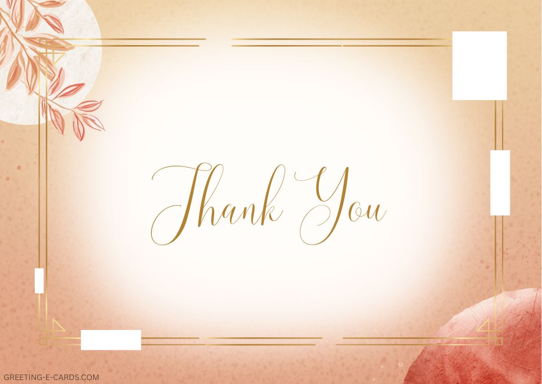 Elegant Thank You E-Card with Floral Design - Free E-card no sign up
