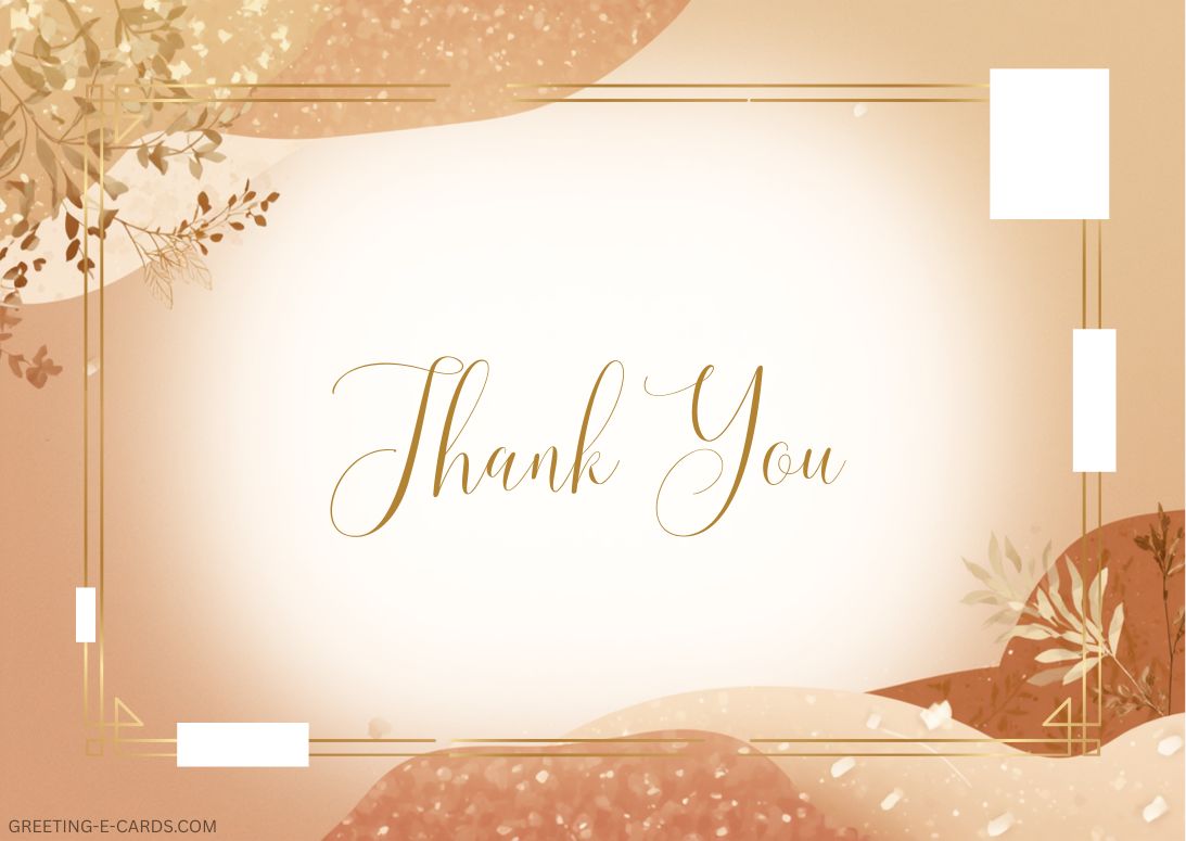 Elegant Thank You E-Card with Floral Design - Free E-card no sign up
