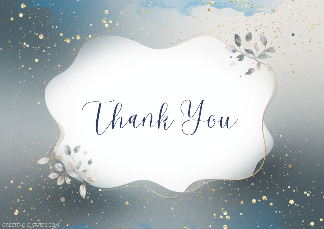 Elegant Thank You E-Card with Floral Design - Free E-card no sign up