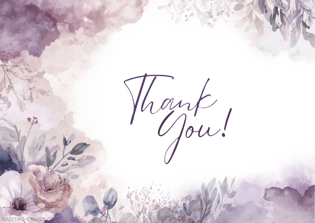 Floral Thank You E-Card - Free E-card no sign up