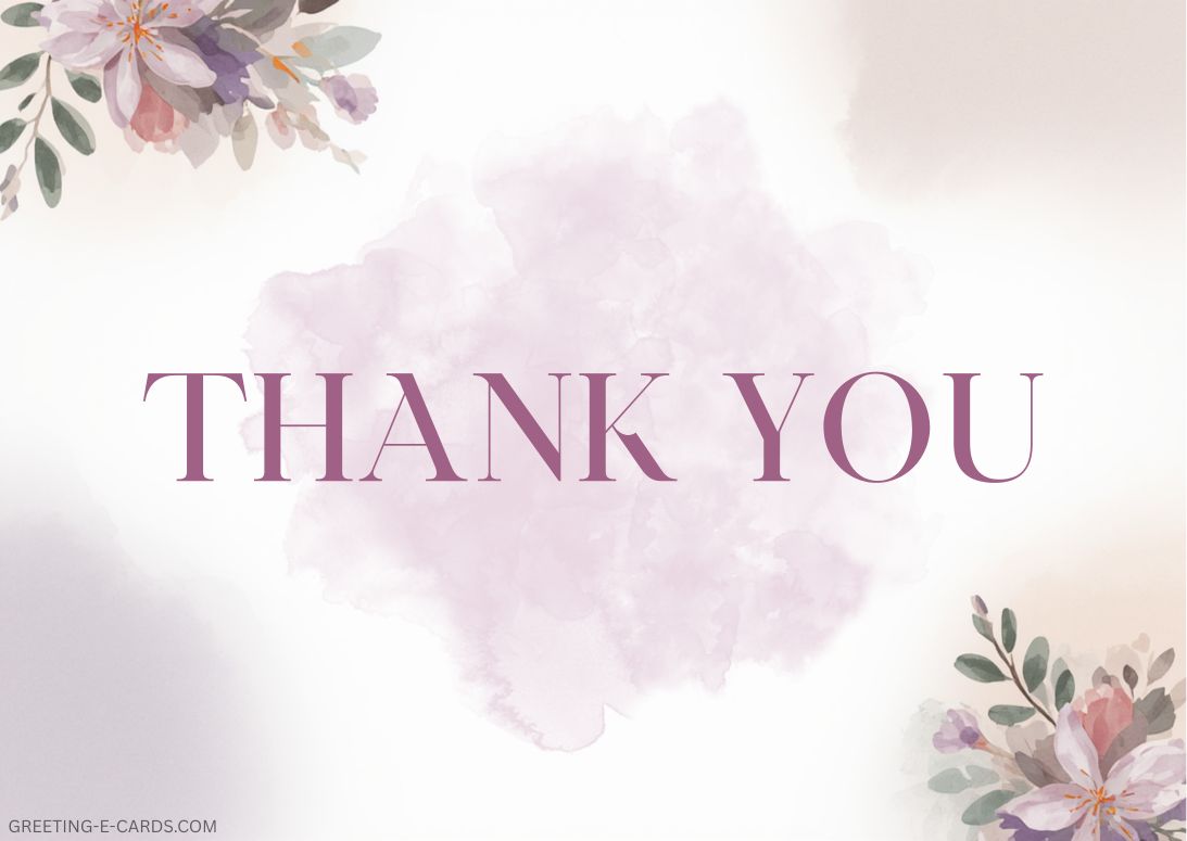 Floral Thank You E-Card - Free E-card no sign up