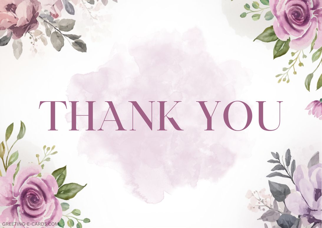 Floral Thank You E-Card - Free E-card no sign up