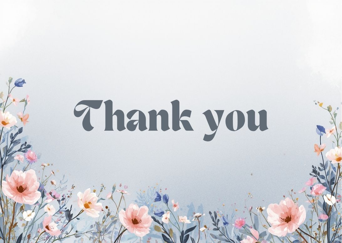 Floral Thank You E-Card - Free E-card no sign up