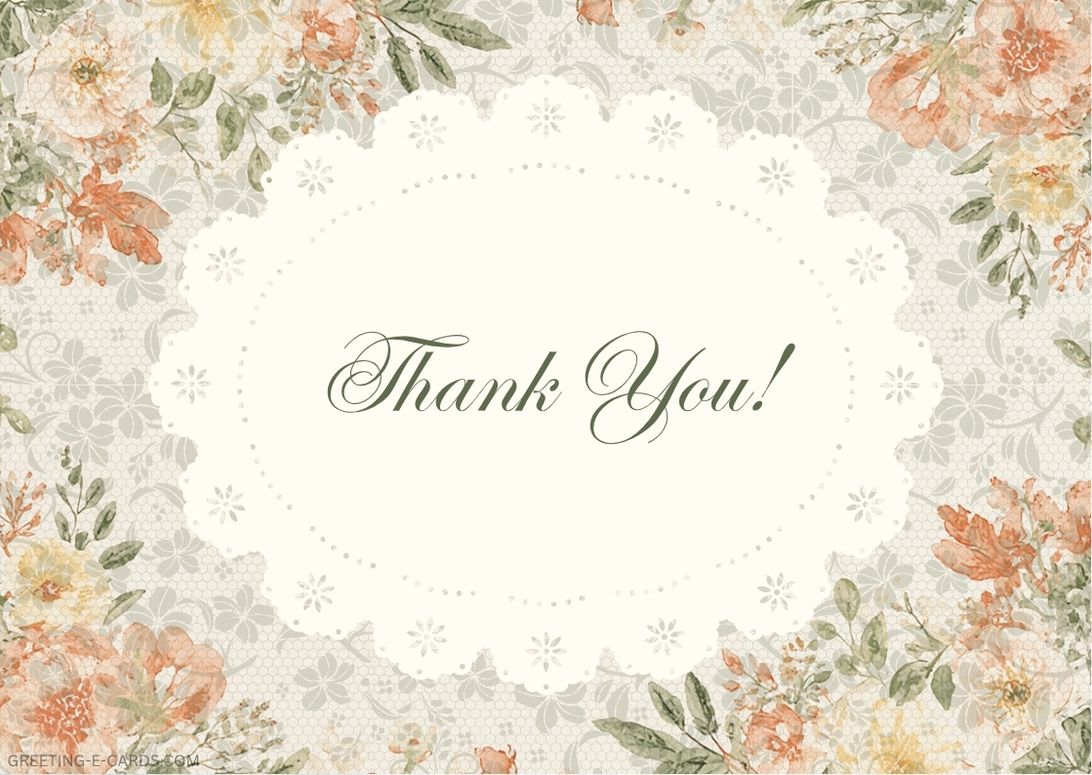 Floral Thank You E-Card - Free E-card no sign up