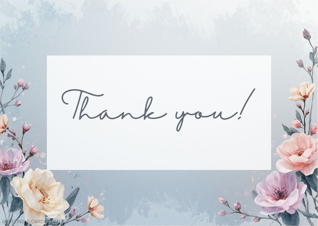 Floral Thank You E-Card - Free E-card no sign up