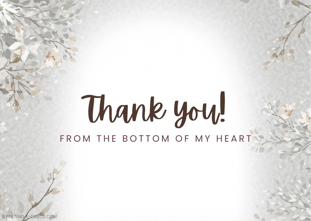 Floral Thank You E-Card - Free E-card no sign up